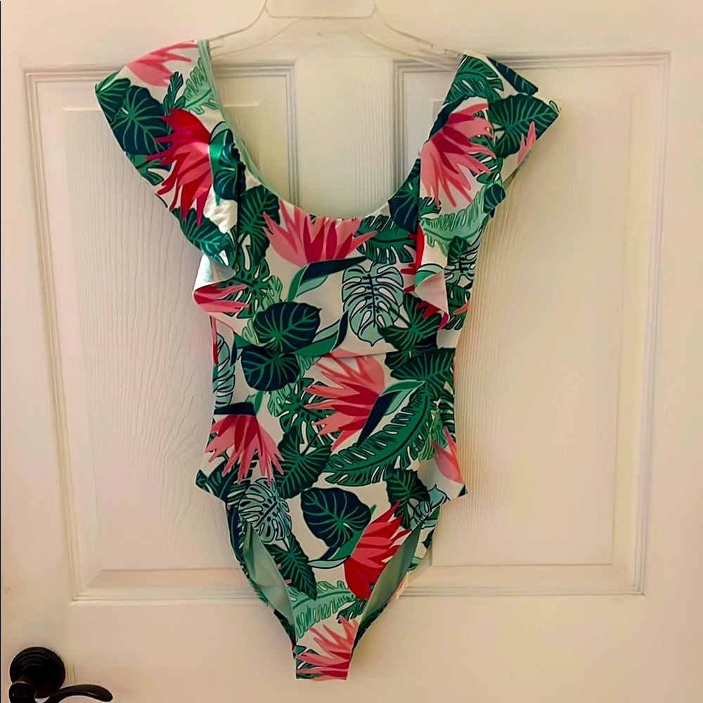 Matilda Jane Green and Pink Floral One Piece Swimsuit